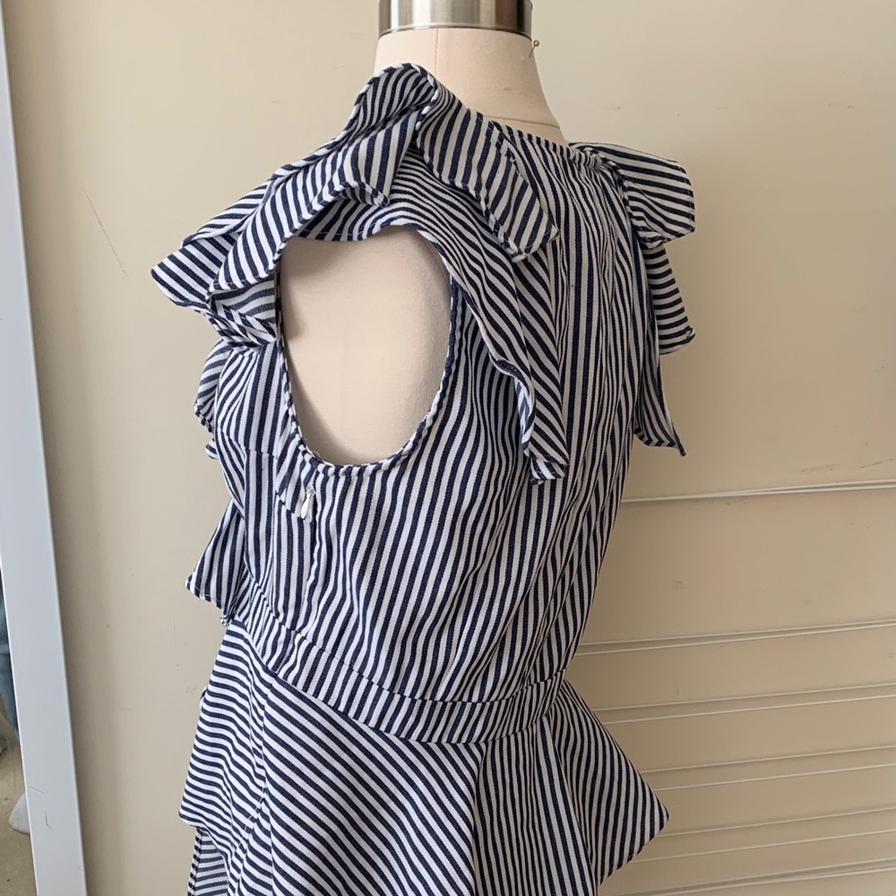 Striped Ruffle Wrap Top - Picture 4 of 6